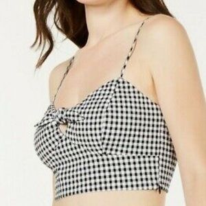 NWT Guess women’s black and white gingham crop top size M